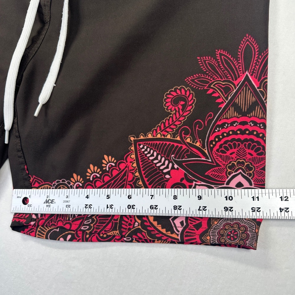 Mysterioso Board Shorts 6 Black Pink Paisley Mandala Surf Swim Beach Boho Y2K - Picture 8 of 10